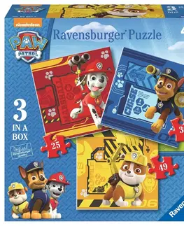 Hračky puzzle RAVENSBURGER - Labková Patrola: Rubble, Marshall & Chase; 25/36/49 dielikov