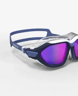 okuliare Plavecké okuliare Active veľkosť S so zrkadlovými sklami modro-červené