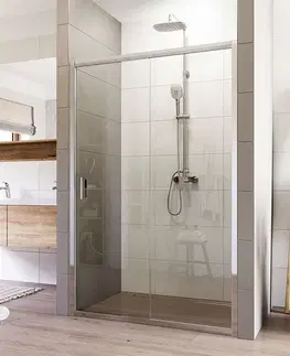 Sprchovacie kúty MEREO - Sprchové dvere, LIMA, dvojdilene, zasúvacie,  100 cm, chróm ALU, sklo Číre CK80403K