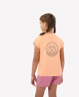 nohavice Dievčenské turistické tričko MH100 na 7 - 15 rokov oranžové