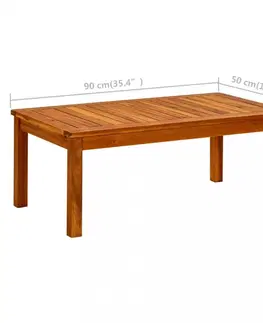 Záhradné stoly Záhradný konferenčný stolík akácie Dekorhome 90x50x36 cm
