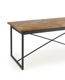 Jedálenské stoly HALMAR Alvaro rozkladací jedálenský stôl dub medový / čierna