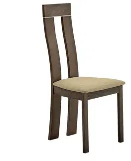 Stoličky Drevená stolička, buk merlot/Magnolia hnedá látka, DESI