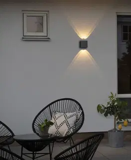 Vonkajšie nástenné svietidlá Konstsmide Vonkajšie nástenné LED Chieri, 4-pl, antracit