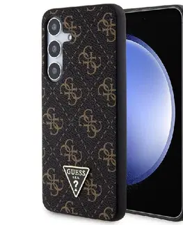 Puzdrá na mobilné telefóny Zadný kryt Guess PU Leather 4G Triangle Metal Logo pre Samsung Galaxy S24 Plus, čieny 57983119511