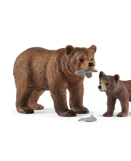 Hračky - figprky zvierat SCHLEICH - Medvedica Grizzly s mláďaťom