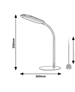 Stolové lampy Rabalux 74008 stolná LED lampa Adelmo, 10 W, sivá