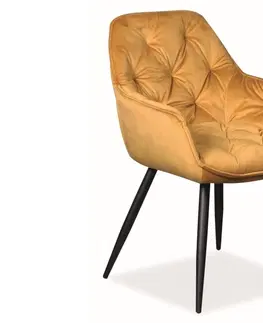Jedálenské stoličky SHERRY VELVET jedálenská stolička, kari, čierna