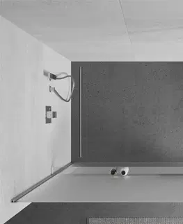 Sprchové dvere MEXEN/S - KIOTO Sprchová zástena WALK-IN s poličkou a držiakom uterákov 90 x 200, matné sklo 8 mm, chróm 800-090-121-01-30
