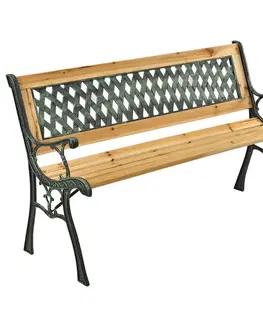 Záhradné lavice Juskys 2-miestna záhradná lavička Pisa z lakovaného dreva a kovu