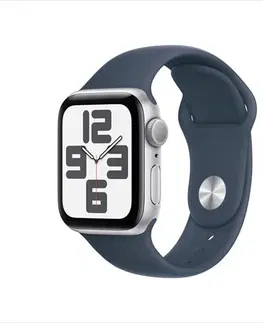Inteligentné hodinky Apple Watch SE GPS 40mm strieborná , hliníkové puzdro so športovým remienkom burková modrá - M/L