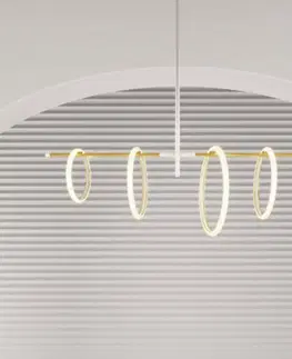 Závesné svietidlá Marchetti Ulaop LED závesné svetlo, štyri krúžky, biela