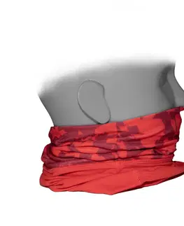 čiapky Cyklistický nákrčník 500 dvojaký materiál kamuflážny-červený