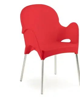 Plastové stoličky Stolička Atena červená