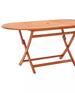 Záhradné stoly Skladací záhradný stôl 160x85 cm masívna eukalyptus Dekorhome