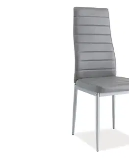 Jedálenské stoličky Signal Stolička H261 BIS hliník/sivá eko koža