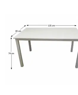Jedálenské stoly KONDELA Astro jedálenský stôl 135 cm biela