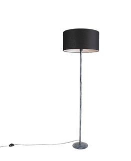Stojace lampy Stojacia lampa sivá s čiernym tienidlom 50 cm - Simplo