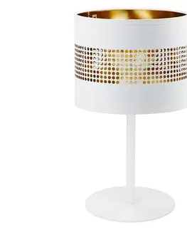 Lampy  Stolná lampa TAGO 1xE27/15W/230V biela/zlatá 