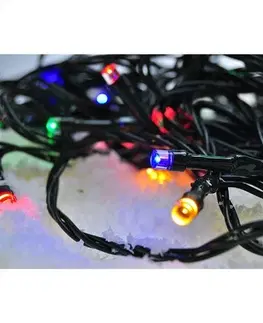 Vianočné dekorácie Solight Svetelná vonkajšia reťaz 50 LED s časovačom, 5 m, farebná