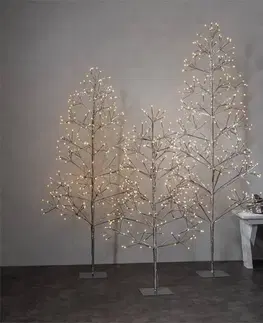 Vonkajšie dekoratívne svietidlá STAR TRADING LED dekoratívny strom Kvetinový strom IP44 strieborný výška 180 cm