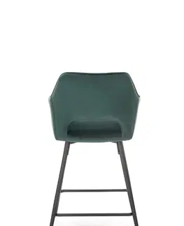 Barové stoličky HALMAR H-107 barová stolička tmavozelená / čierna