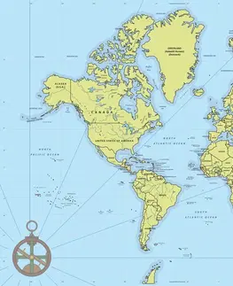 Obrazy na korku Obraz na korku štýlová mapa s kompasom