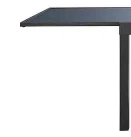 Záhradné stoly Rozťahovací stôl so sklenenou doskou XT1331A 135/270x90x75 tmavo šedá