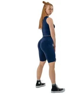 Dámske šortky Cyklistické šortky s vysokým pásom Nebbia 10″ GYM THERAPY 628 Dark Blue - S