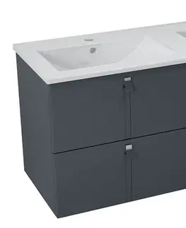 Kúpeľňa SAPHO - MITRA umývadlová skrinka vr. umývadlá 150x55x46 cm, antracit 2XMT0721601-150