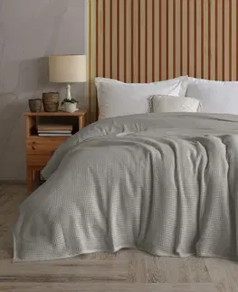 Prikrývky na spanie 4Home Bavlnený prehoz na posteľ Claire sivá, 220 x 240 cm