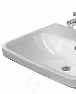 Kúpeľňa DURAVIT - DuraStyle Umývadlo 600x440 mm, s 1 otvorom na batériu, s WonderGliss, biela 23196000001