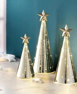 Vianočné dekorácie LED sklenené kužele Brilliare, 3 ks