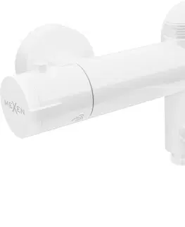 Kúpeľňové batérie MEXEN - KAI termostatická vaňová a sprchová batéria 3/4&quot; + 1/2&quot;, biela 77900-20