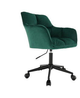 Kancelárske stoličky KONDELA Hagrid kancelárske kreslo smaragdová / kov