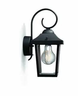Záhradné lampy Philips 17236/30/PN Buzzard Vonkajšie nástenné svietidlo 29 cm, čierna