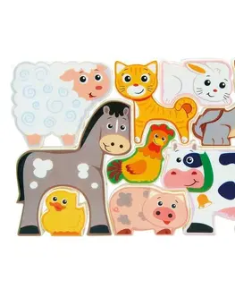 Hračky puzzle WIKY - Puzzle zvieratká z farmy