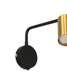 LED osvetlenie Nástenné svetlo TINA Candellux Čierna / zlatá