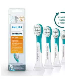 Elektrické zubné kefky Philips Sonicare kompaktná náhradná hlavica pre deti od 3 rokov HX6034/33, 4 ks