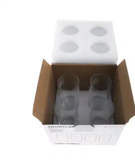 Poháre TEMPO-KONDELA SNOWFLAKE DRINK, poháre na vodu, set 4 ks, s kryštálmi, 460 ml