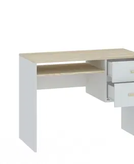 Písacie stoly MEL B písací stôl, biela/akácia