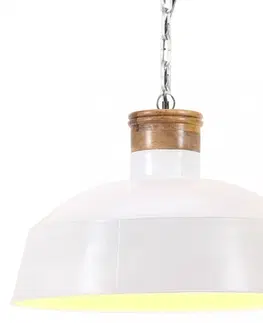 Osvetlenie Závesná lampa biela / mangovníkové drevo Dekorhome 58 cm