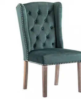Jedálenské stoličky a kreslá Jedálenská stolička zamat / kaučukovník Dekorhome Modrá