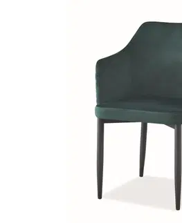 Jedálenské stoličky TORAS čalúnené kreslo, zelený zamat