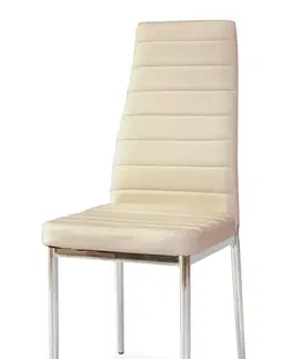Jedálenské stoličky Signal Stolička H261 chróm/krémová eko koža
