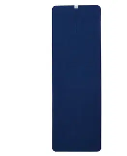 fitnes Protišmykový uterák na jogu 183 cm x 61 cm x 1 mm sivo-modrý