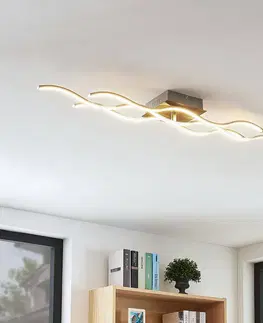 Stropné svietidlá Lindby 3-plameňové stropné LED svietidlo Safia tvar vlny