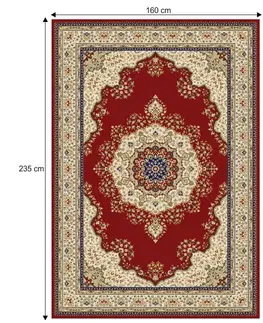 Koberce a koberčeky KONDELA Kendra Typ 3 koberec 160x235 cm vínovočervená / orientálny vzor