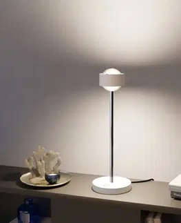 Stolové lampy Top Light Puk! 80 Eye Table LED matná, biela matná/chróm