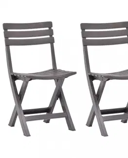 Záhradné kreslá a stoličky Skladacie záhradné stoličky 2ks plast Dekorhome Biela